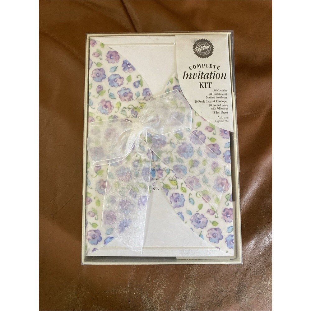 Wilton Complete Invitation Kit . New 20 sets per box Lilac Love